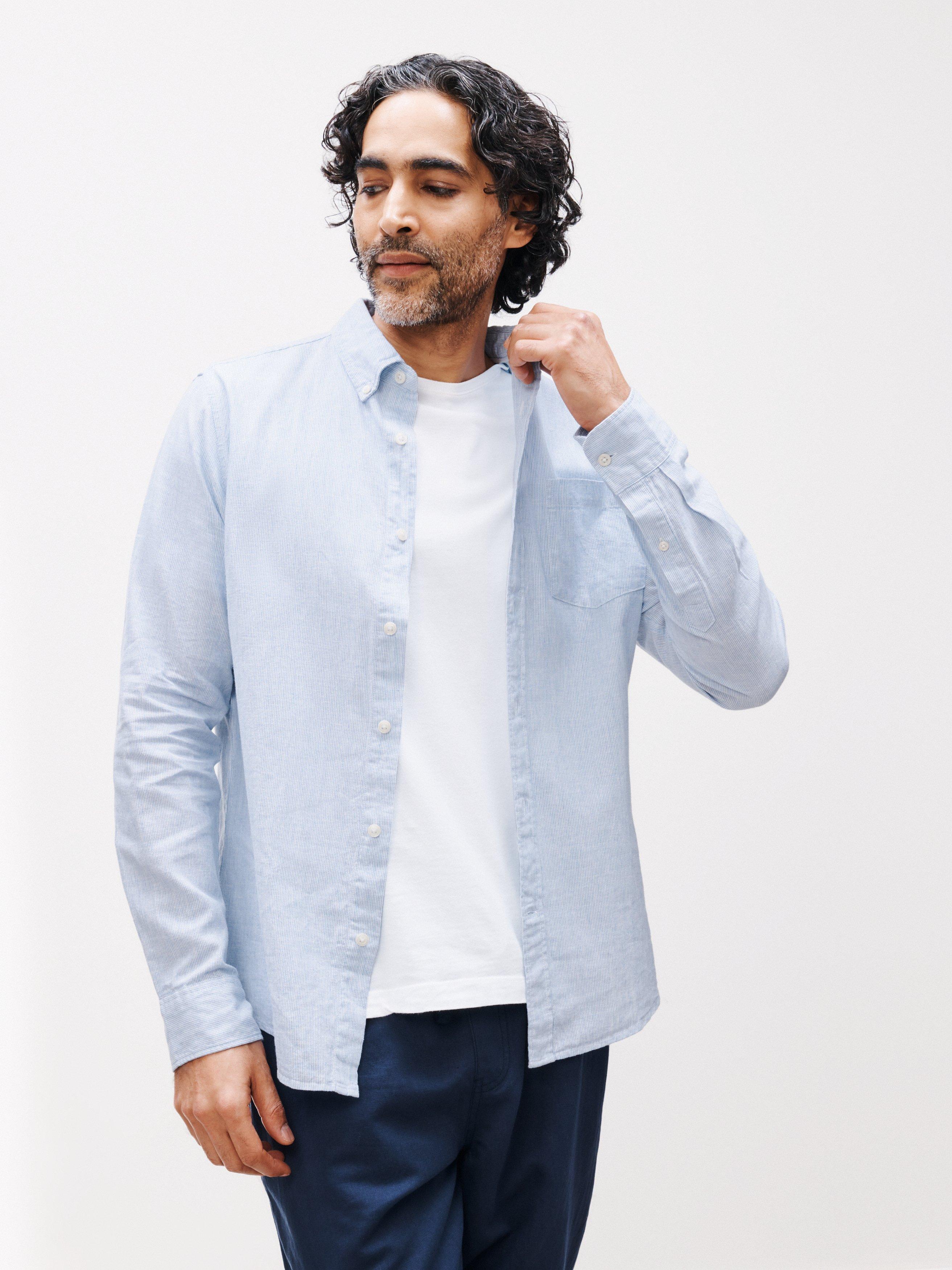 John Lewis Slim Fit Cotton Linen Long Sleeve Shirt
