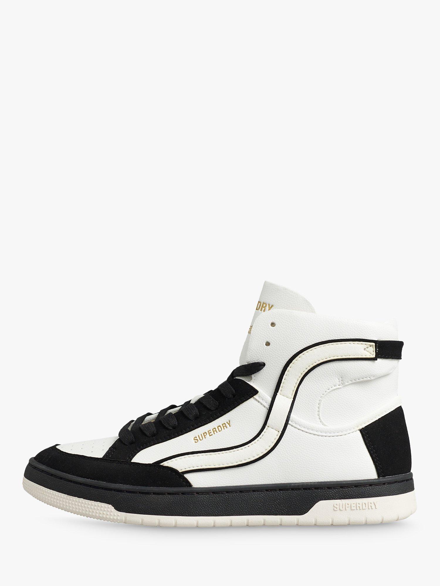 Superdry Vintage Vegan Basket High Top Trainers, White/Vintage Black