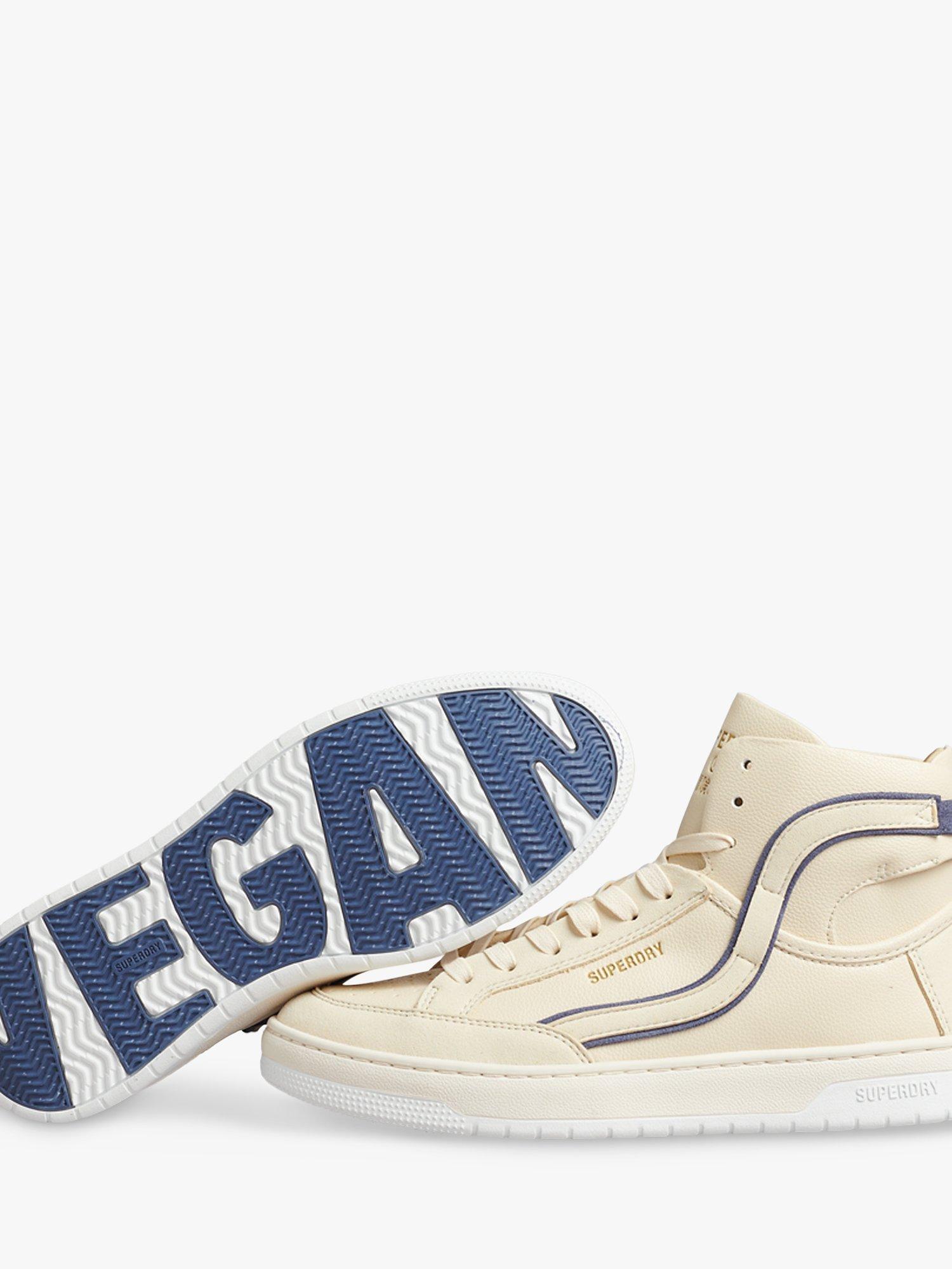 Superdry Vintage Vegan Basket High Top Trainers, Oatmeal/Soft Navy