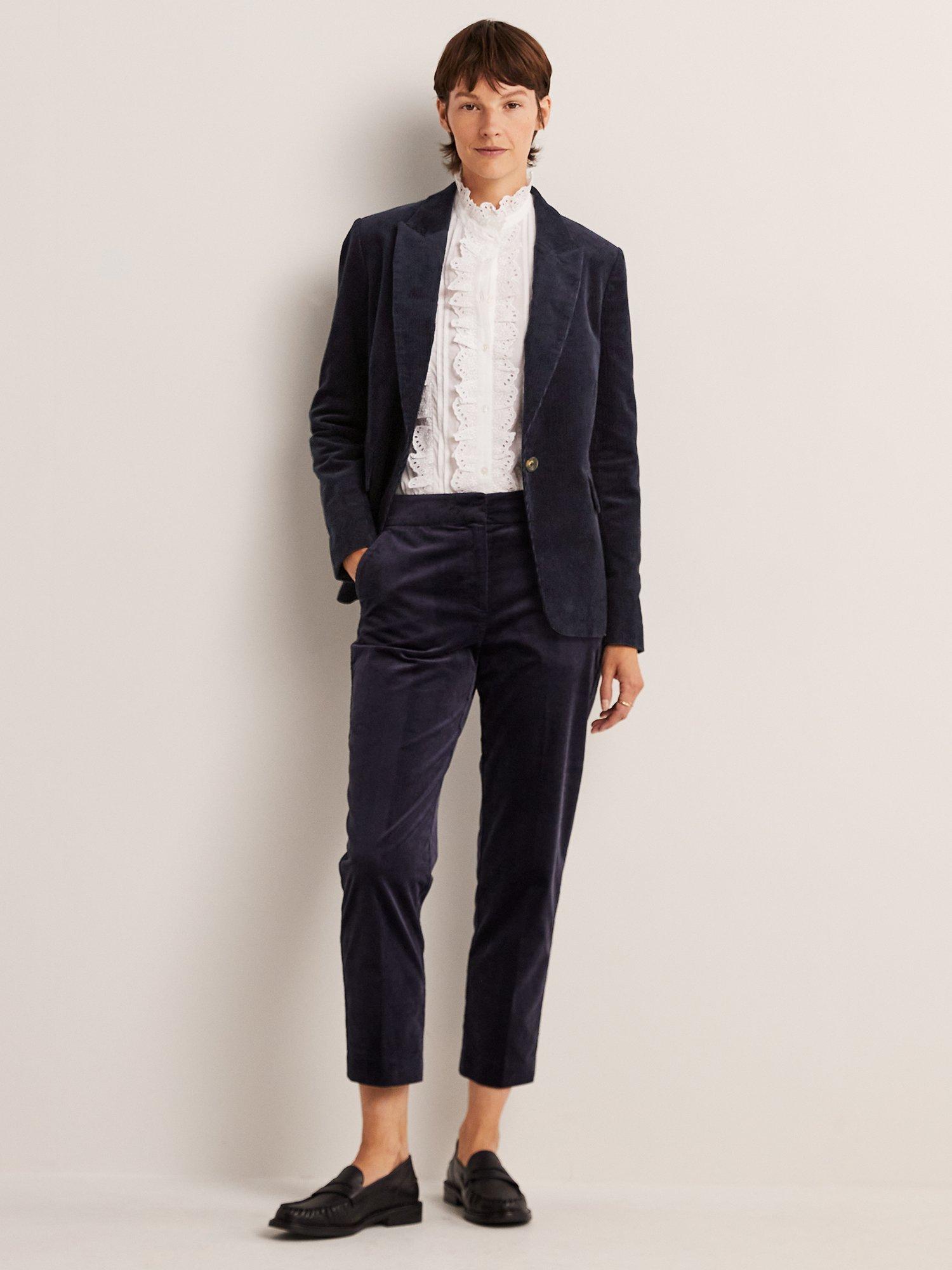 Boden Fitted Cord Blazer, Navy