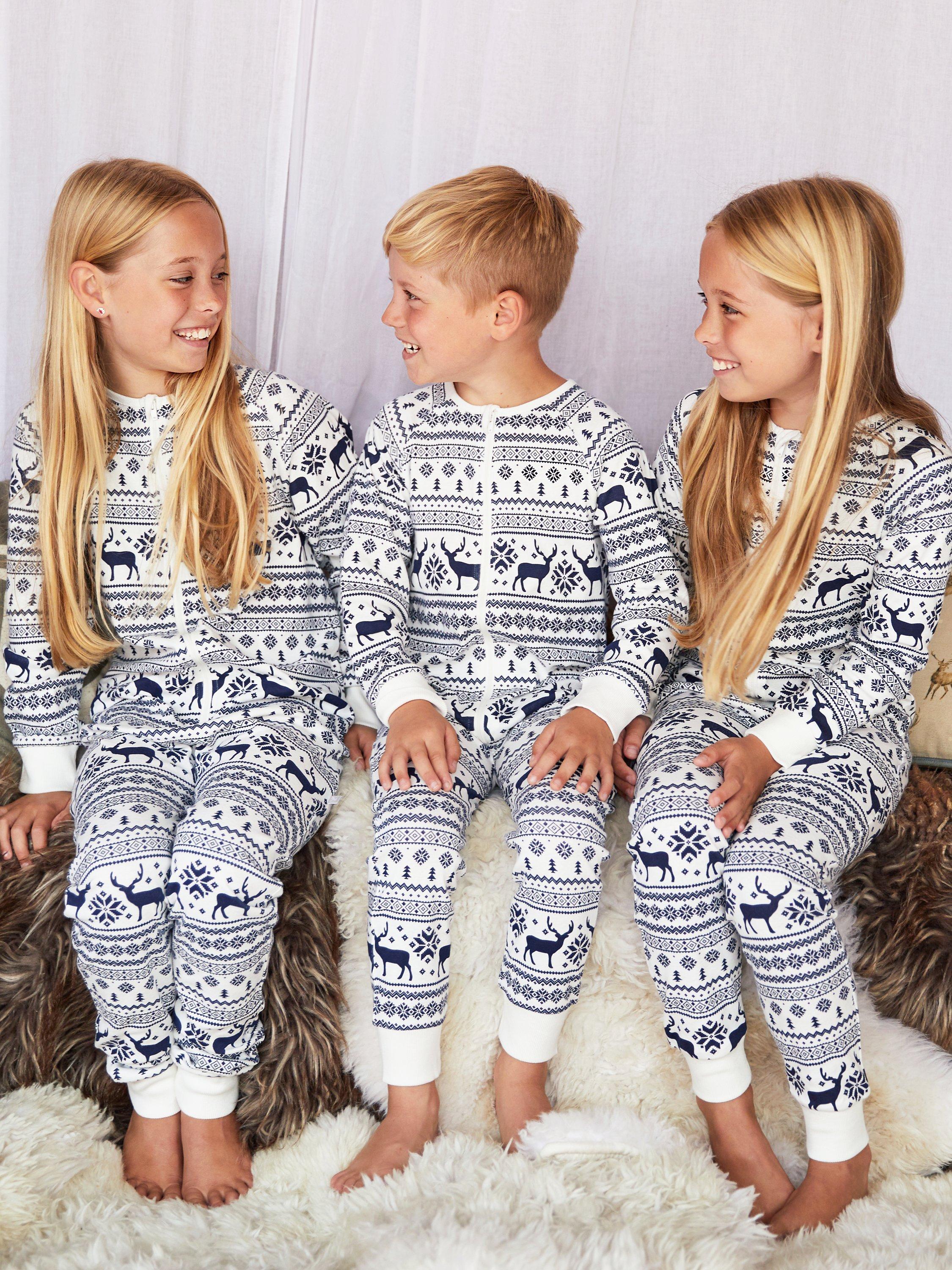 Product image 5 of 8, which shows The Little Tailor Kids' Christmas Fairisle Onesie, Cream, 2-3 years