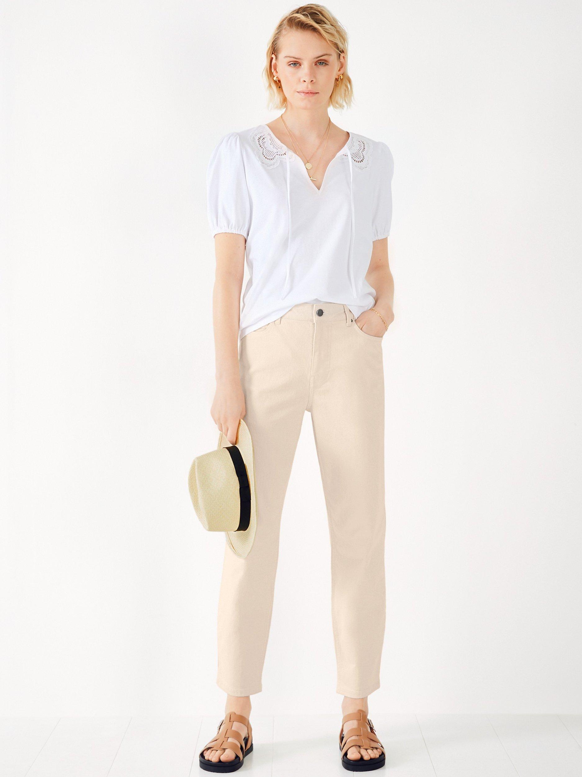 HUSH Esther Barrel Leg Jeans, Ecru