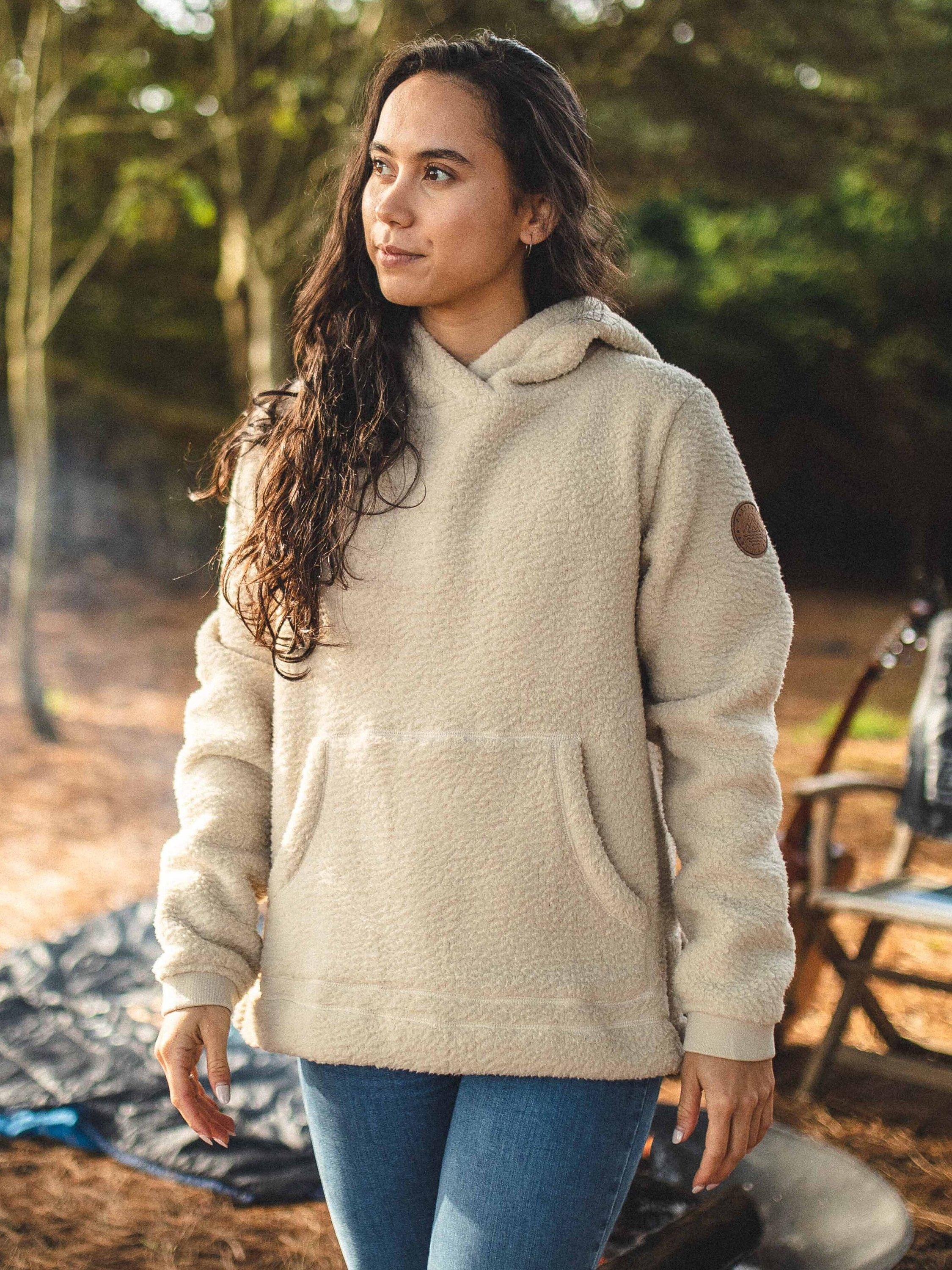 Product image 1 of 3, which shows Passenger Elk Sherpa Hoodie, Oatmeal, XS