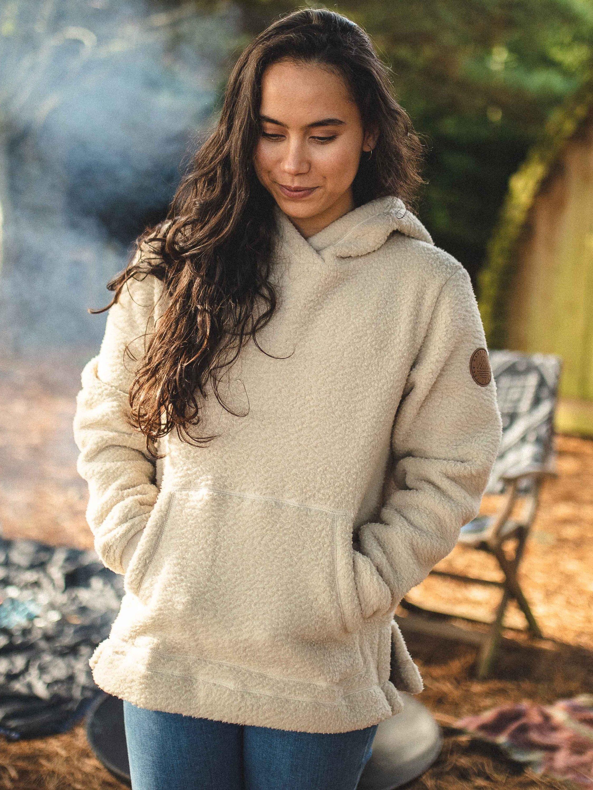 Product image 3 of 3, which shows Passenger Elk Sherpa Hoodie, Oatmeal, XS