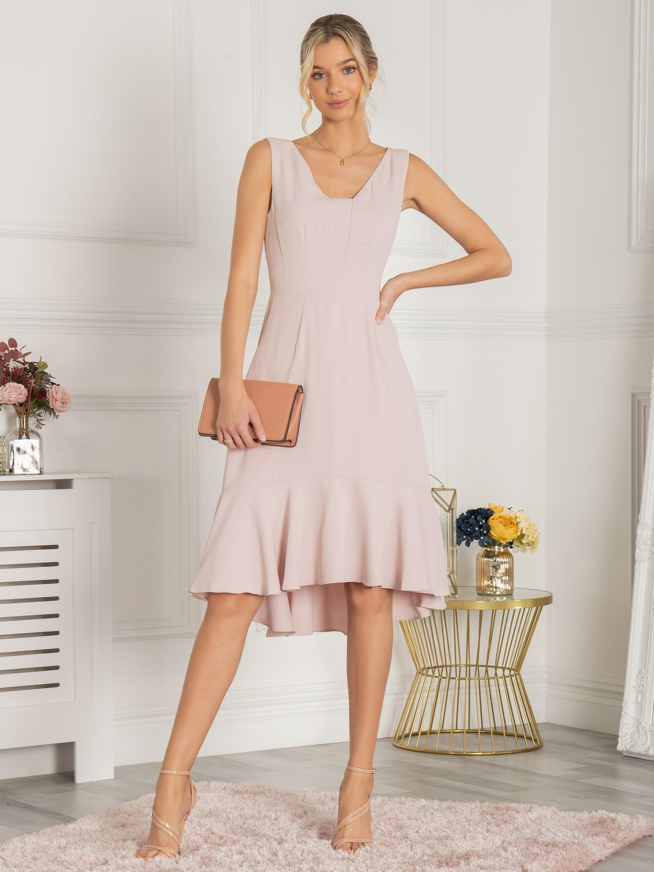 Jolie Moi Palmer Dip Hem Shift Knee Length Dress, Pink