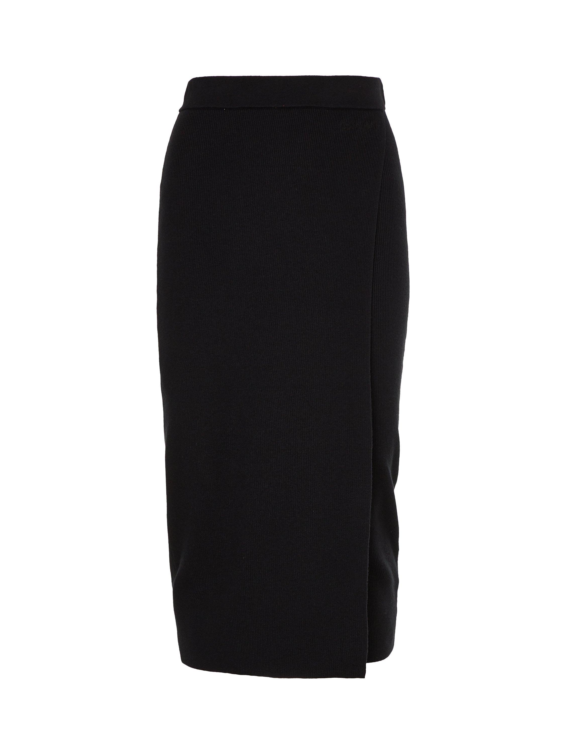 Product image 4 of 4, which shows Calvin Klein Wool Blend Fitted Skirt, Black, XS