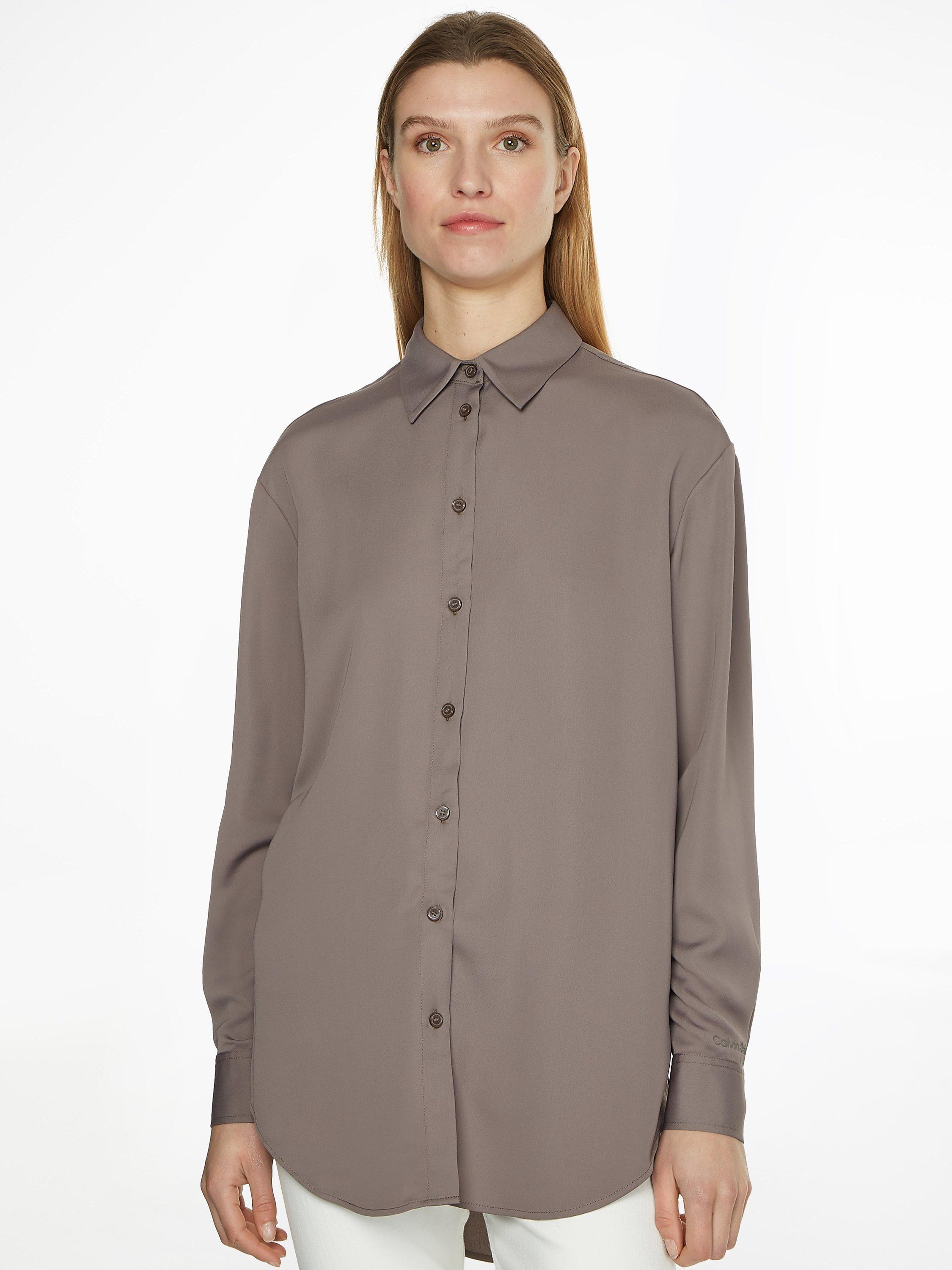 Product image 1 of 4, which shows Calvin Klein Recycled Relaxed Shirt, Desert Brown, 6