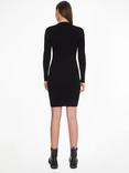 Calvin Klein Iconic Rib Mock Neck Dress, Black