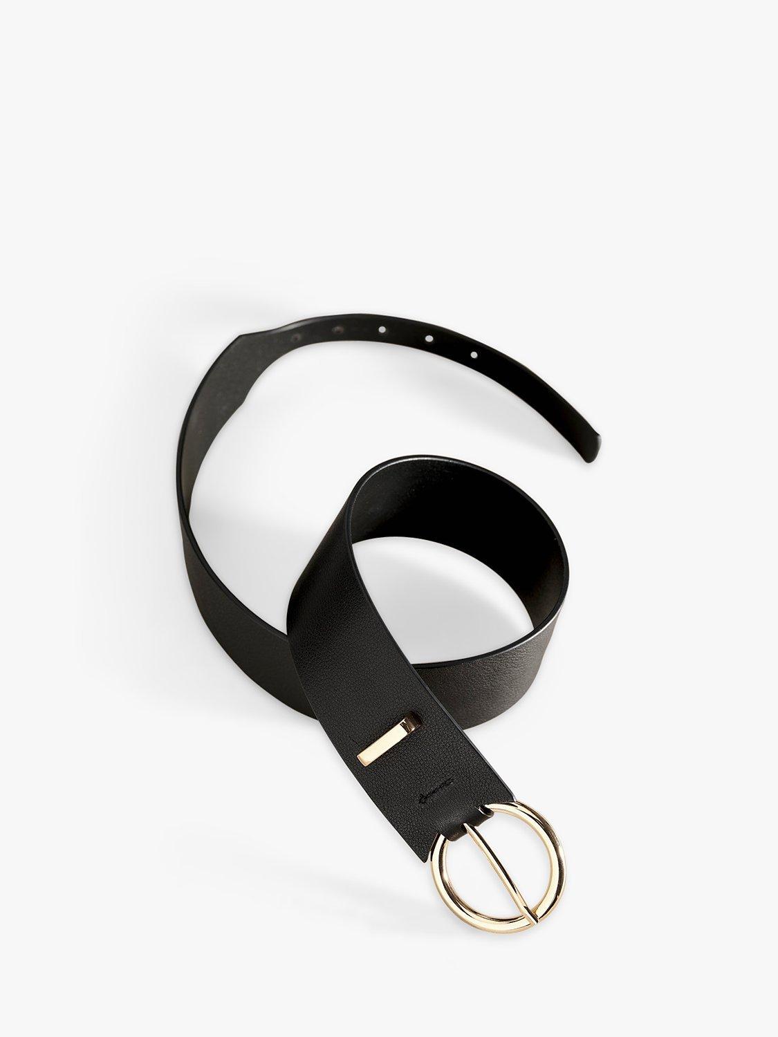 Mint Velvet Leather Waist Belt, Black