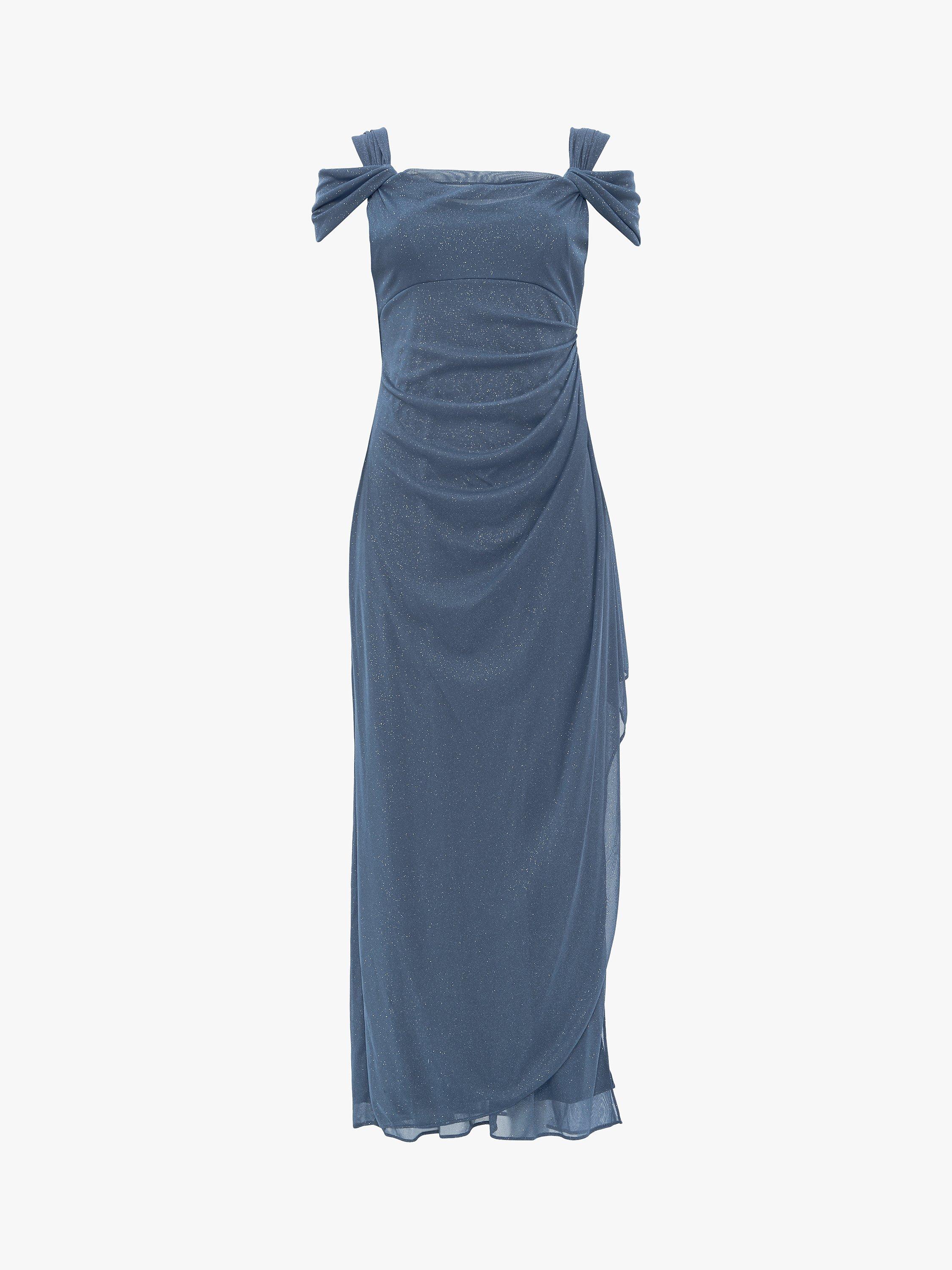 Gina Bacconi Shree Cold Shoulder Maxi Dress Blue 22