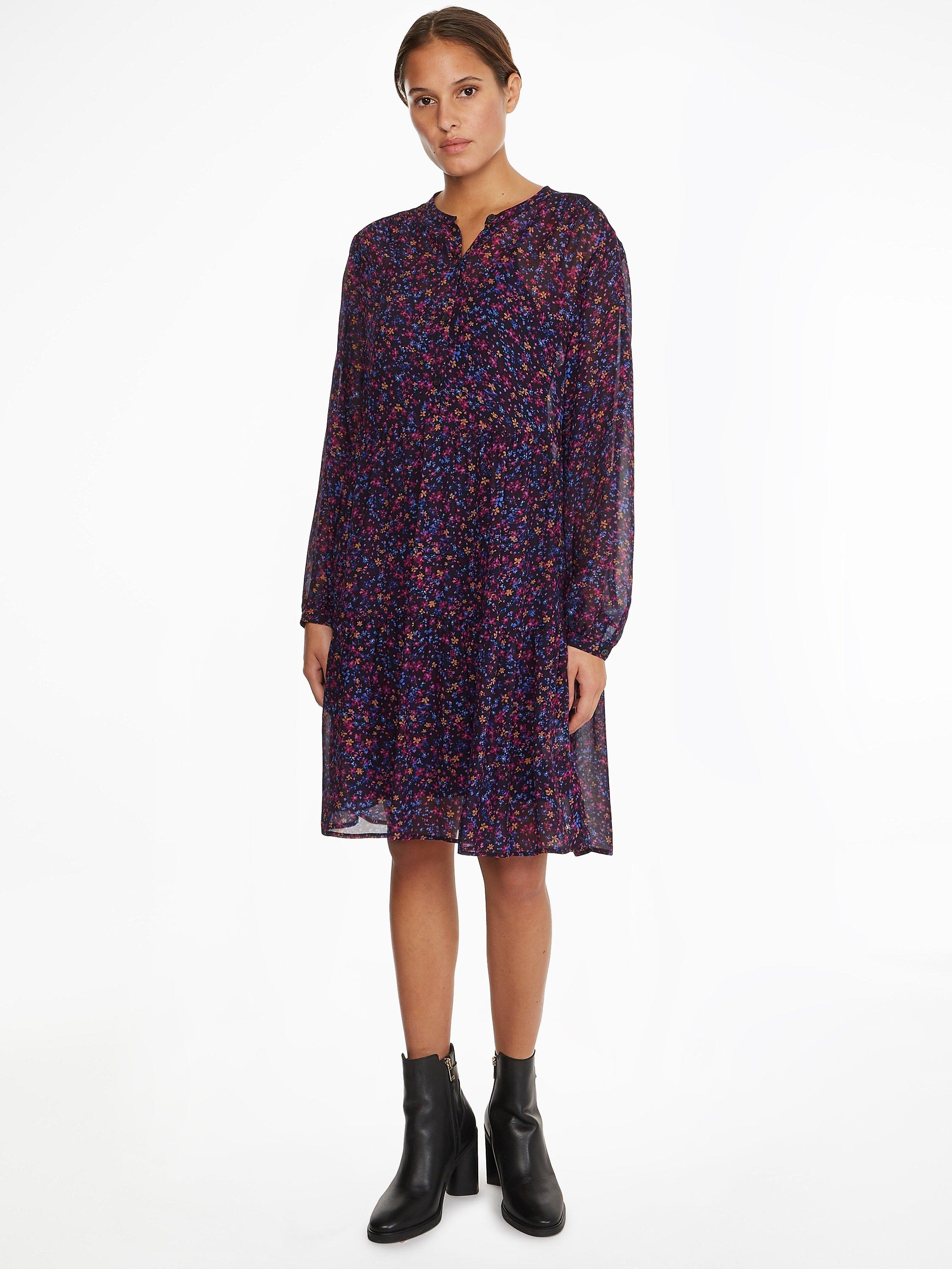 Calvin klein floral chiffon shirtdress sale