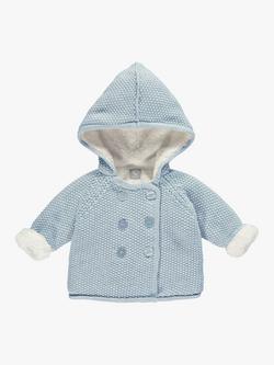 The Little Tailor Kids' Plush Lined Knitted Pram Jacket - view 2, Blue