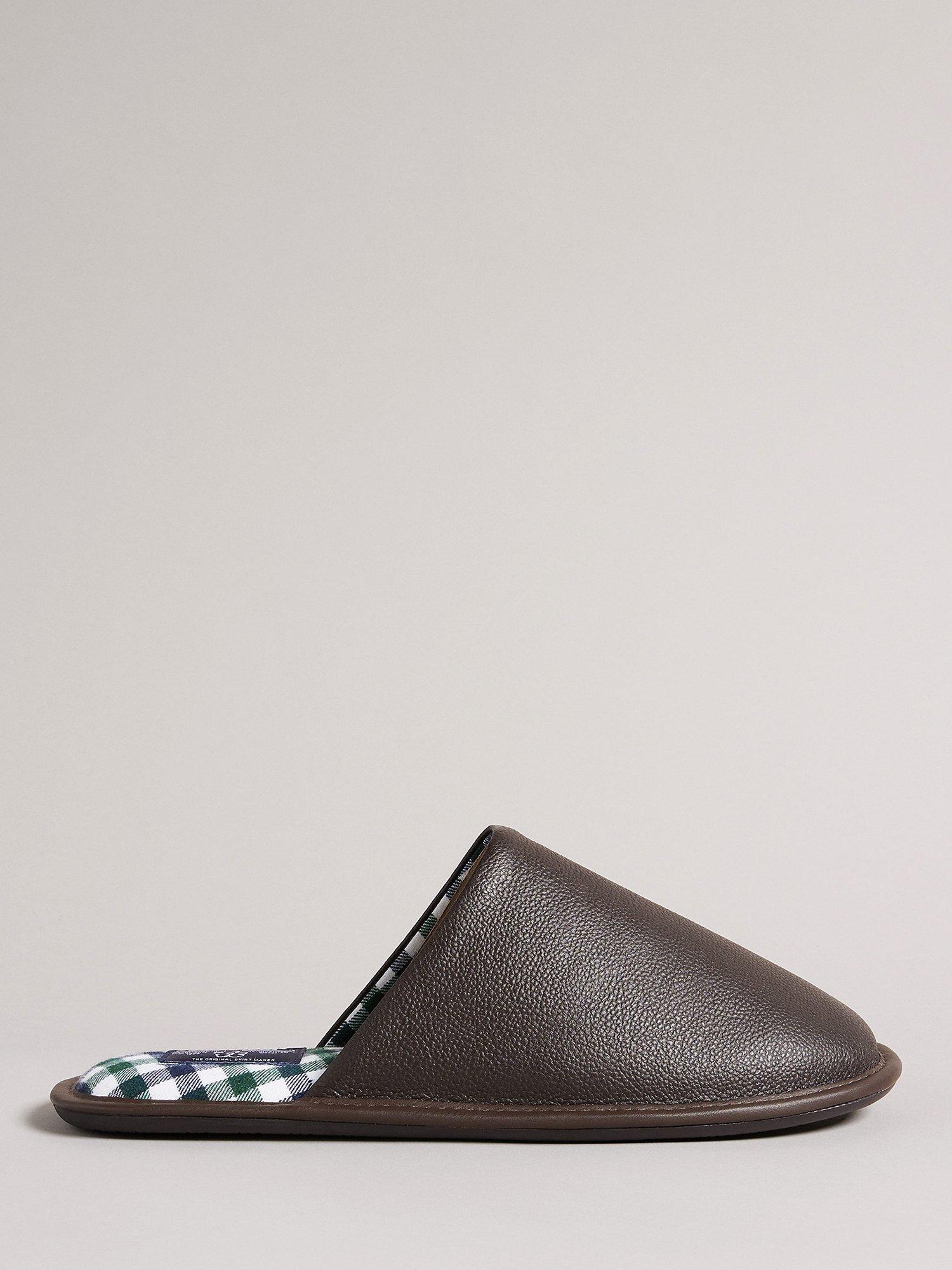 Ted Baker Ardin Leather Mule Slippers, Choclate, 9