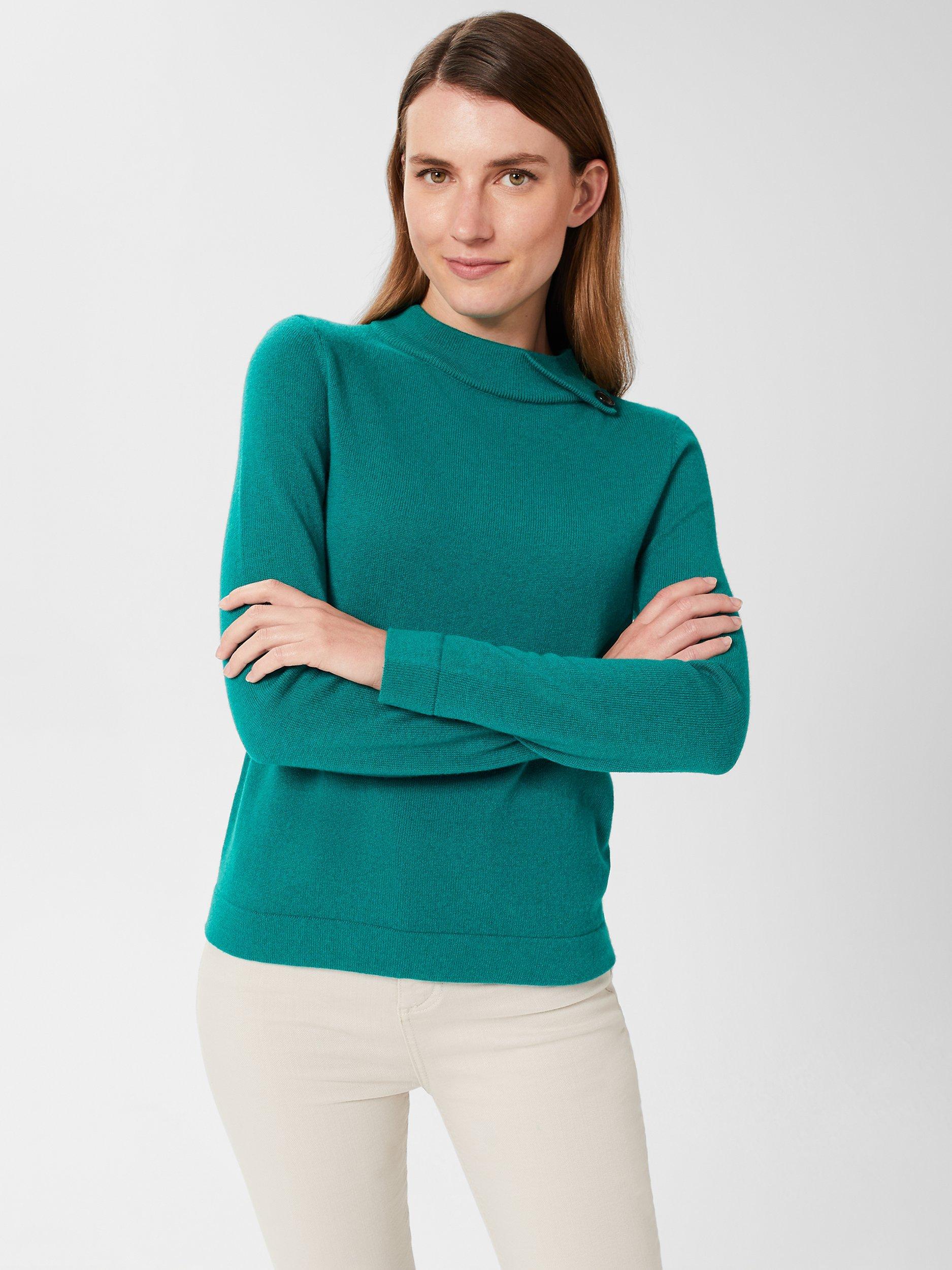 Hobbs Talia Merino Wool Cashmere Blend Knit Jumper, Ocean Green