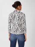 Hobbs Nadia Abstract Print Wrap Neckline Top, Ivory/Navy