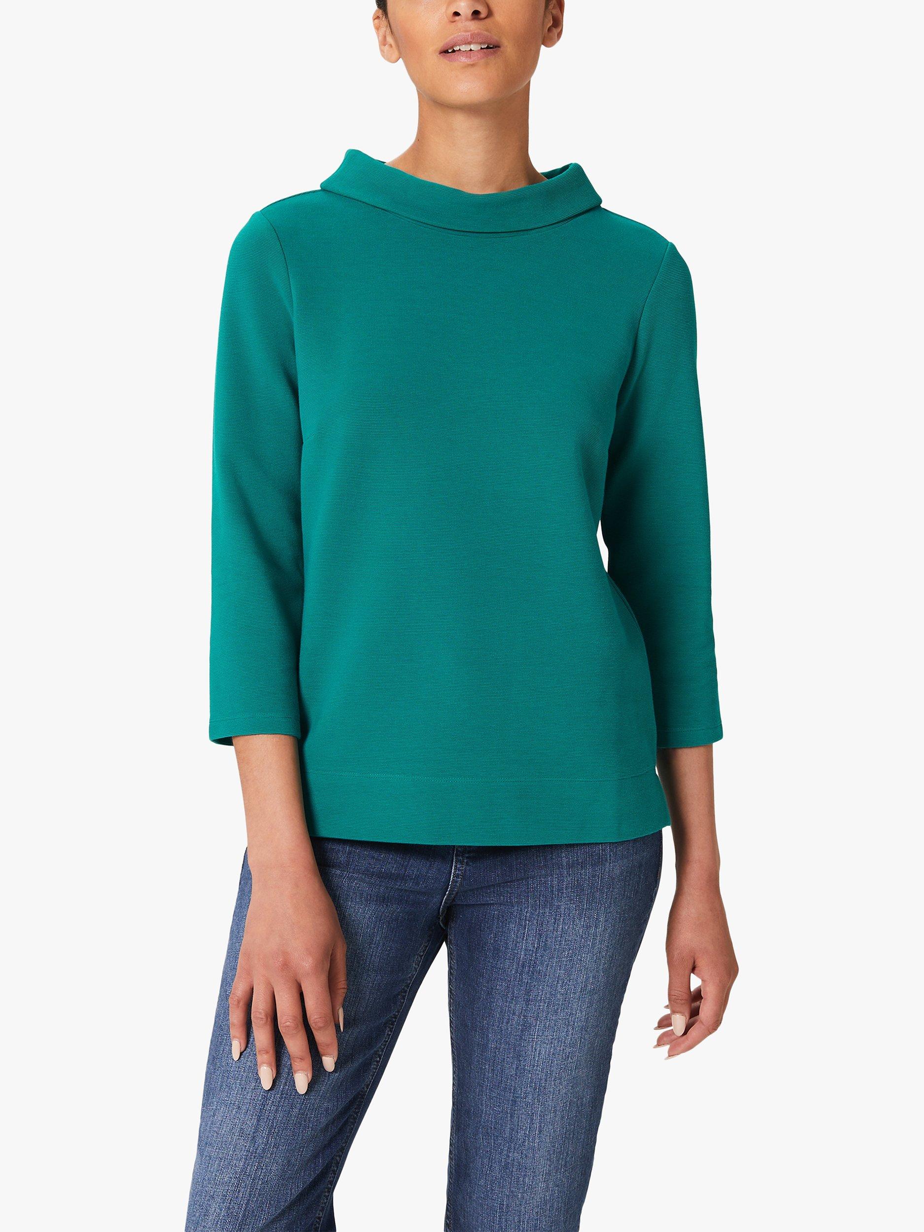 Hobbs Betsy Roll Neck Top, Ocean Green