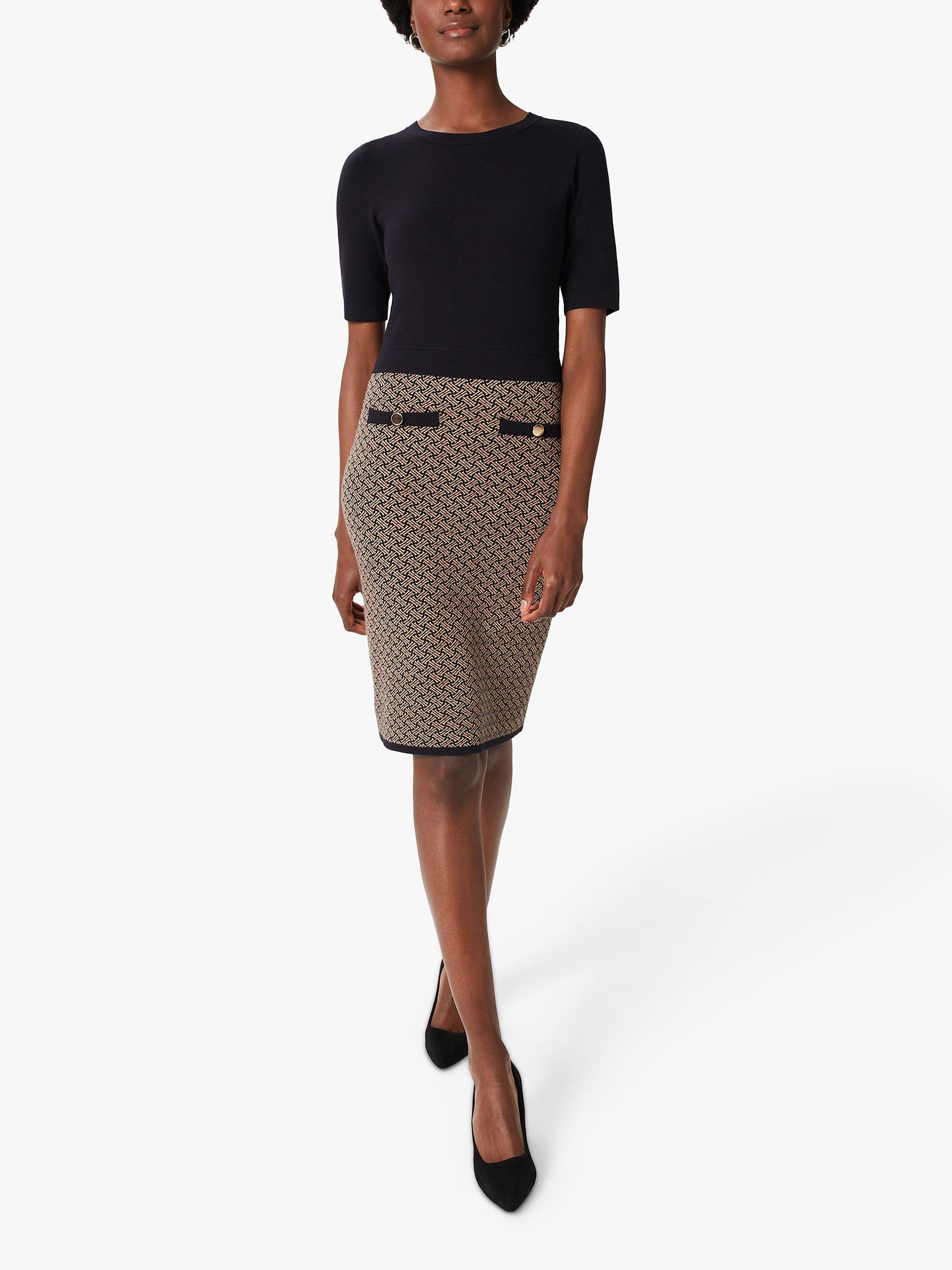 Hobbs Perrie Knitted Dress, Navy/Multi