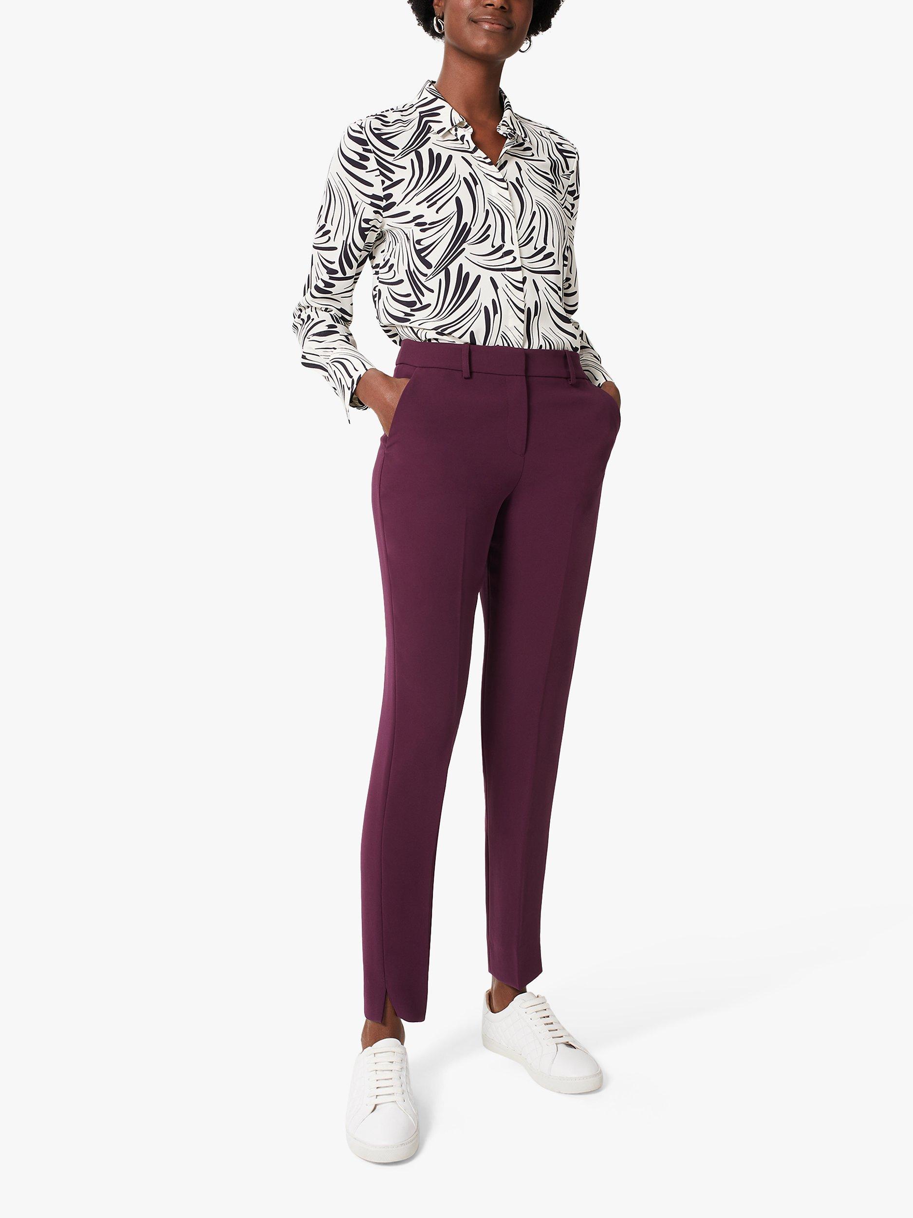 Hobbs Adelia Tapered Leg Trousers, Deep Plum
