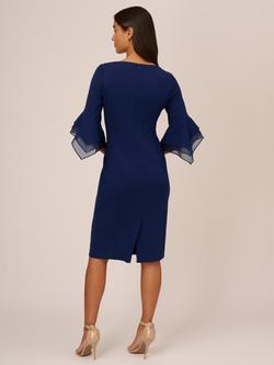 Adrianna Papell Crepe Tailored Dress - view 2, Navy