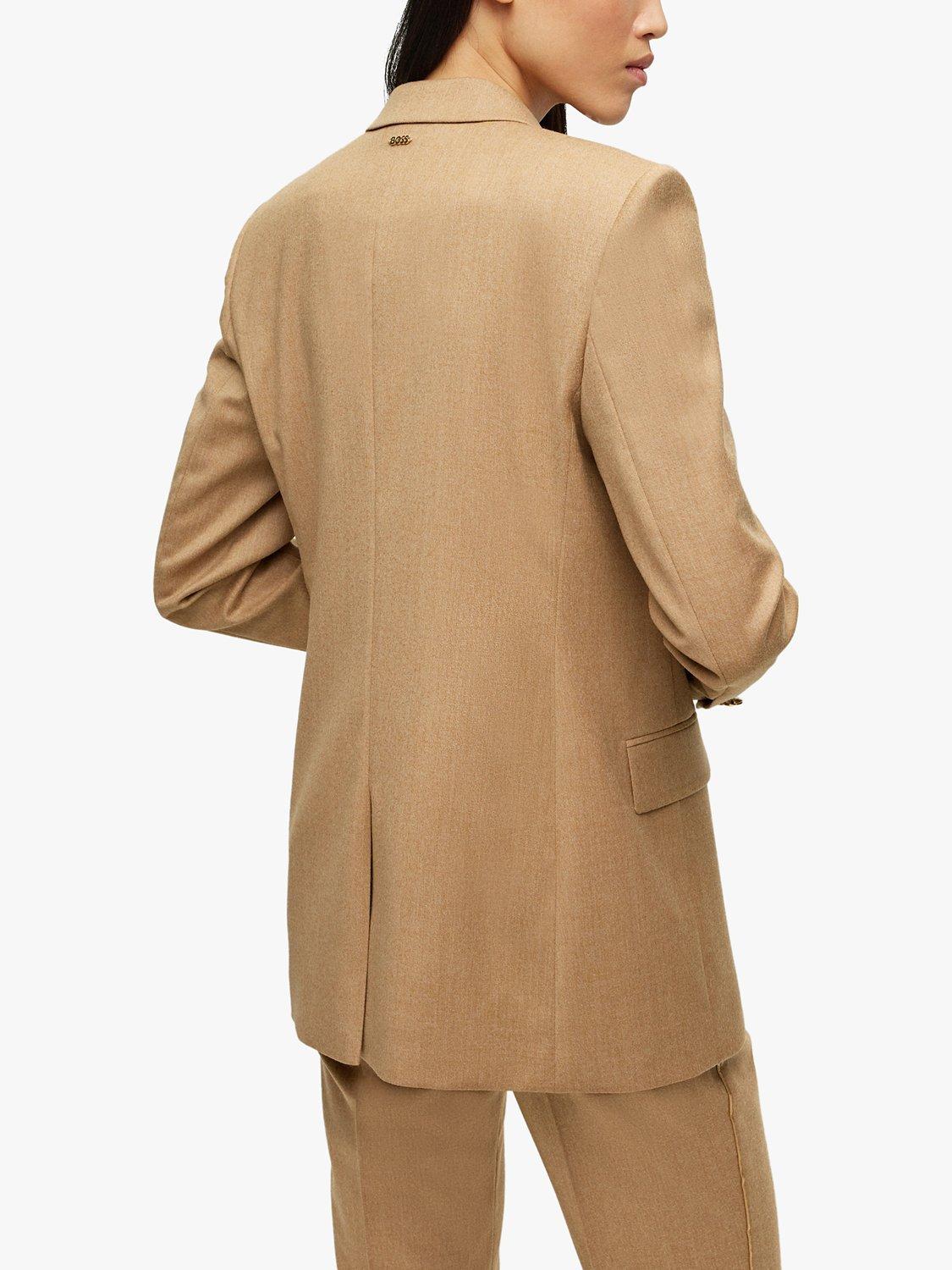 Product image 2 of 4, which shows HUGO BOSS Jatera Wool Blend Double Breasted Blazer, Medium Beige, 10