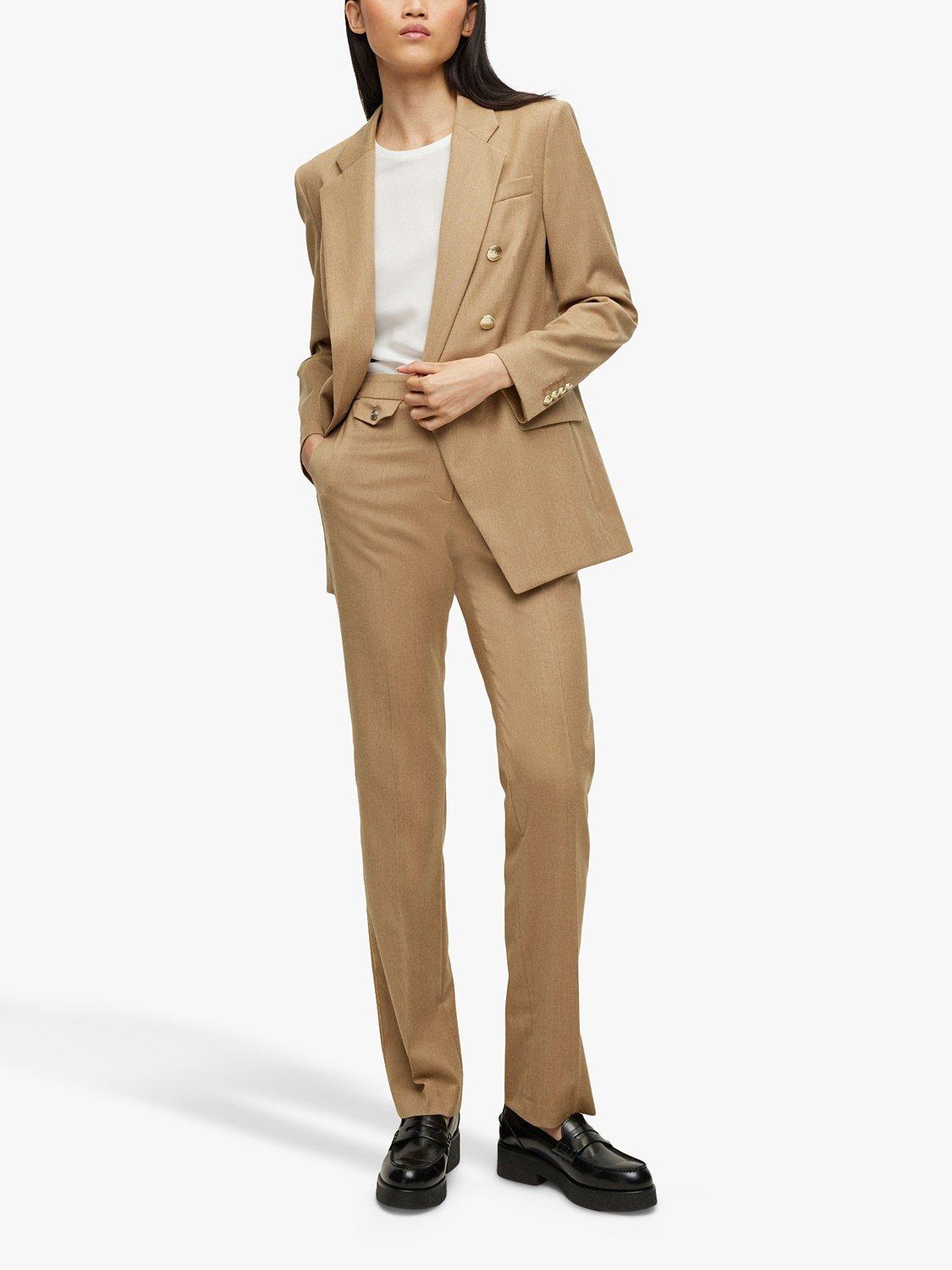 Product image 3 of 4, which shows HUGO BOSS Jatera Wool Blend Double Breasted Blazer, Medium Beige, 10