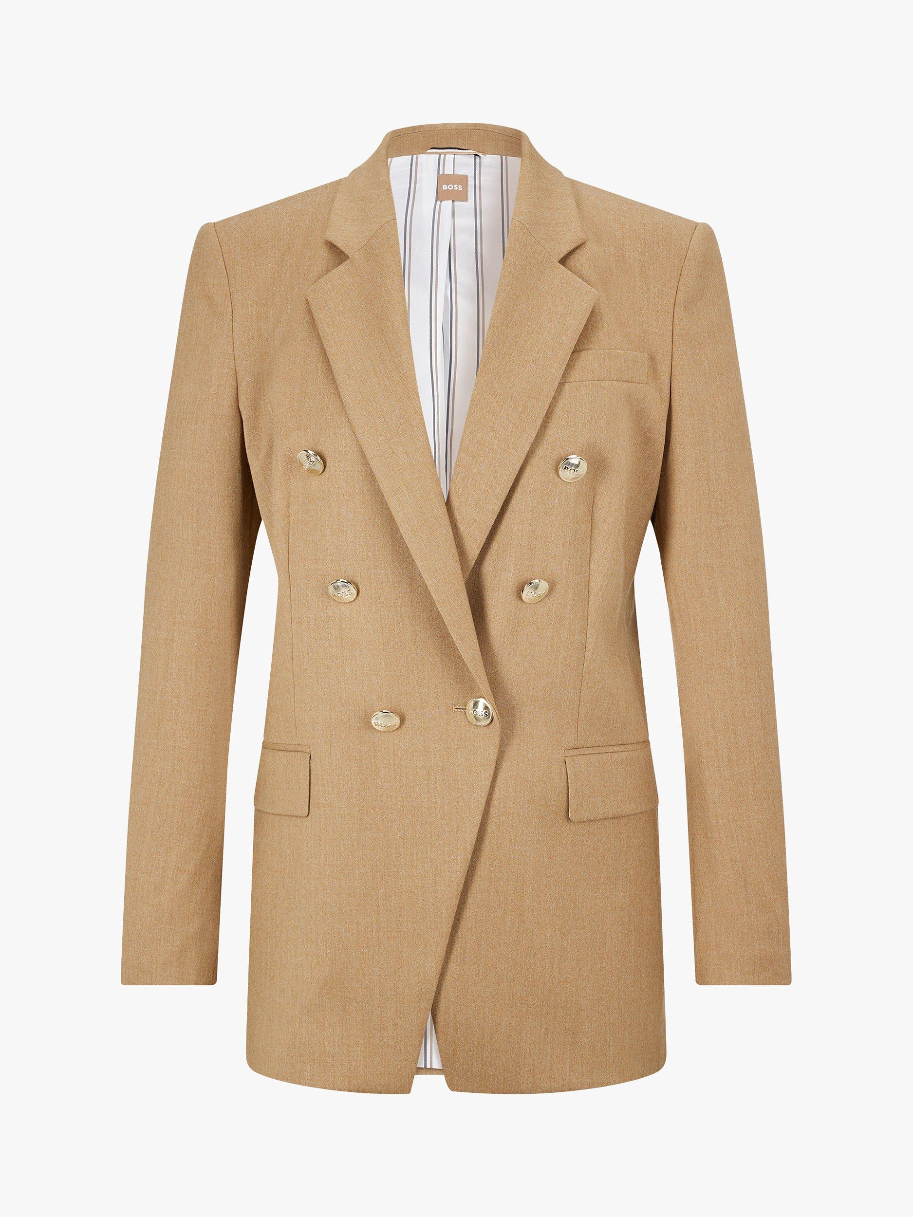 Product image 4 of 4, which shows HUGO BOSS Jatera Wool Blend Double Breasted Blazer, Medium Beige, 10