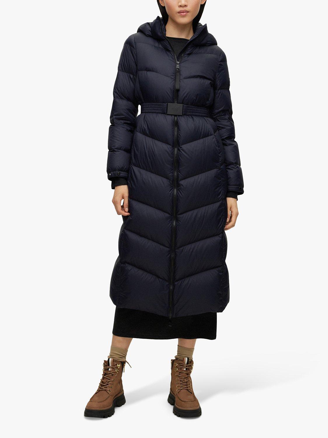 HUGO BOSS Pamaxi Long Quilted Puffer Jacket, Open Blue