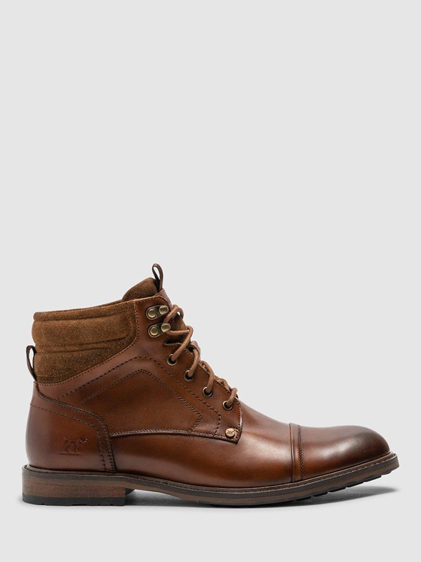 Rodd & Gunn Dunedin Leather Military Boots, Tan Burnish