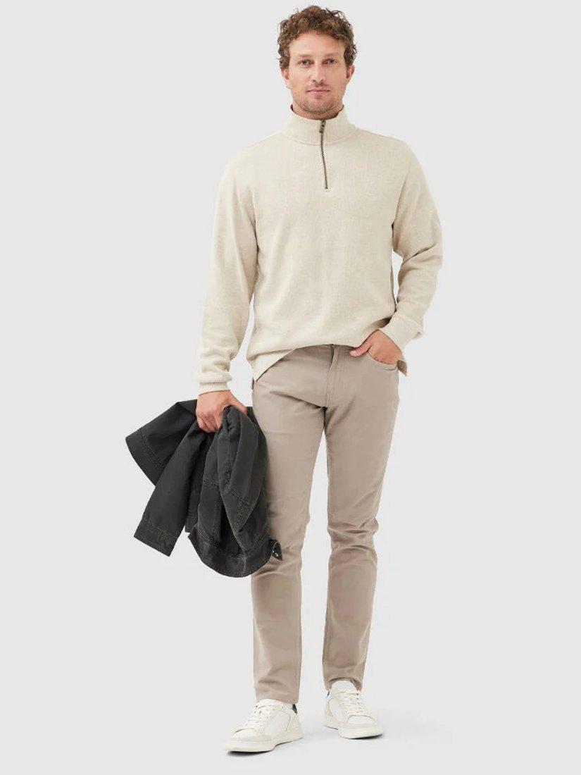 Product image 2 of 5, which shows Rodd & Gunn Alton Ave Cotton Quarter Zip Neck Sweatshirt, Camel, XS