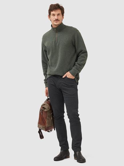 Rodd & Gunn Alton Ave Cotton Quarter Zip Neck Sweatshirt - view 2, Forest