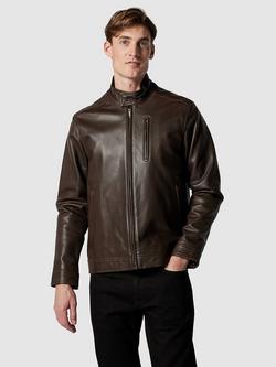 Rodd & Gunn Westhaven Premium Leather Bomber Jacket, Chocolate, Chocolate
