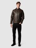 Rodd & Gunn Westhaven Premium Leather Bomber Jacket, Chocolate