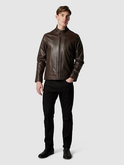 Rodd & Gunn Westhaven Premium Leather Bomber Jacket, Chocolate - view 2, Chocolate
