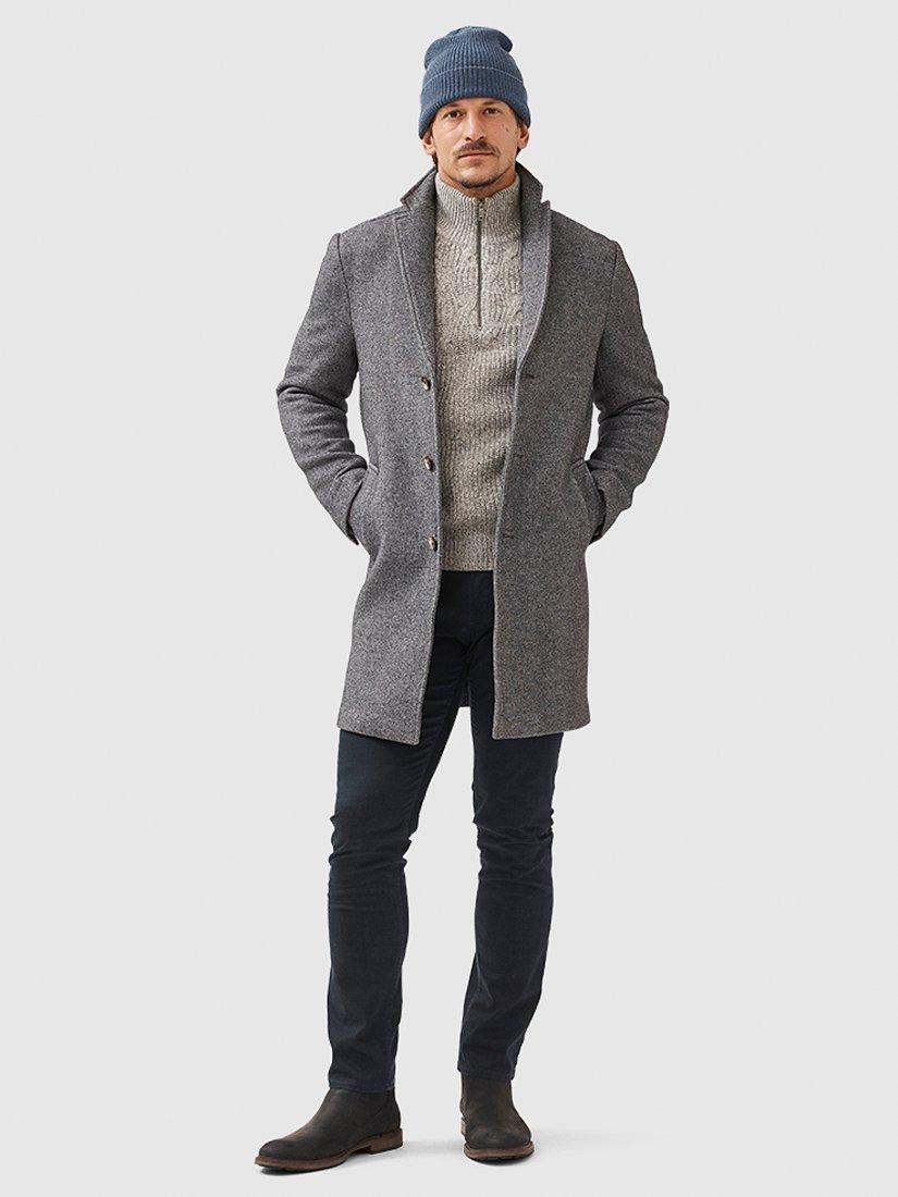 Product image 2 of 5, which shows Rodd & Gunn Calton Hill Wool Blend Overcoat, Ash, XS