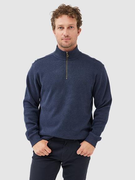 Rodd & Gunn Alton Ave Cotton Quarter Zip Neck Sweatshirt, Ink