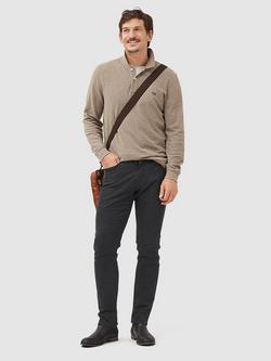 Rodd & Gunn Gunn Cotton Slim Fit Long Sleeve Polo Shirt - view 2, Latte