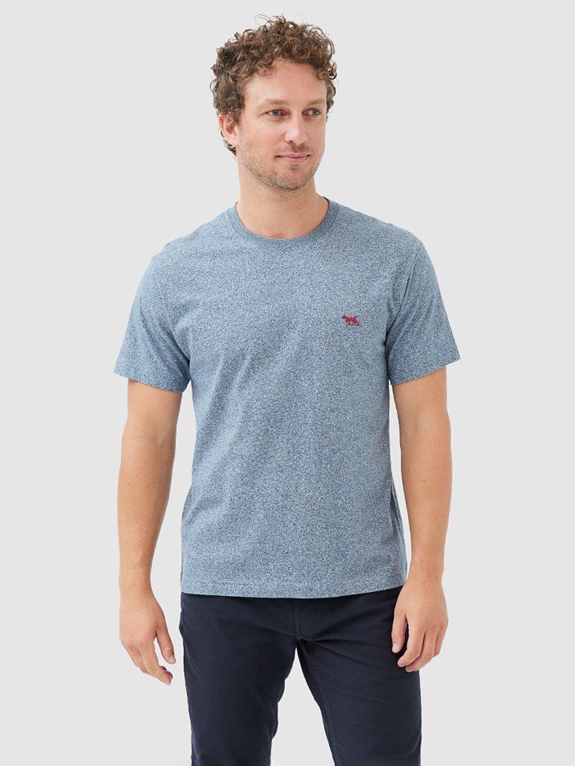 Product image 1 of 5, which shows Rodd & Gunn The Gunn Cotton Slim Fit Short Sleeve T-Shirt, Denim, XS
