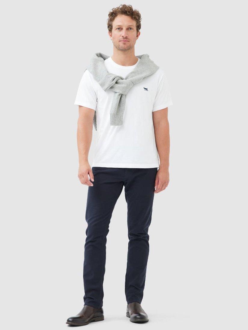 Product image 2 of 5, which shows Rodd & Gunn The Gunn Cotton Slim Fit Short Sleeve T-Shirt, Snow, XS