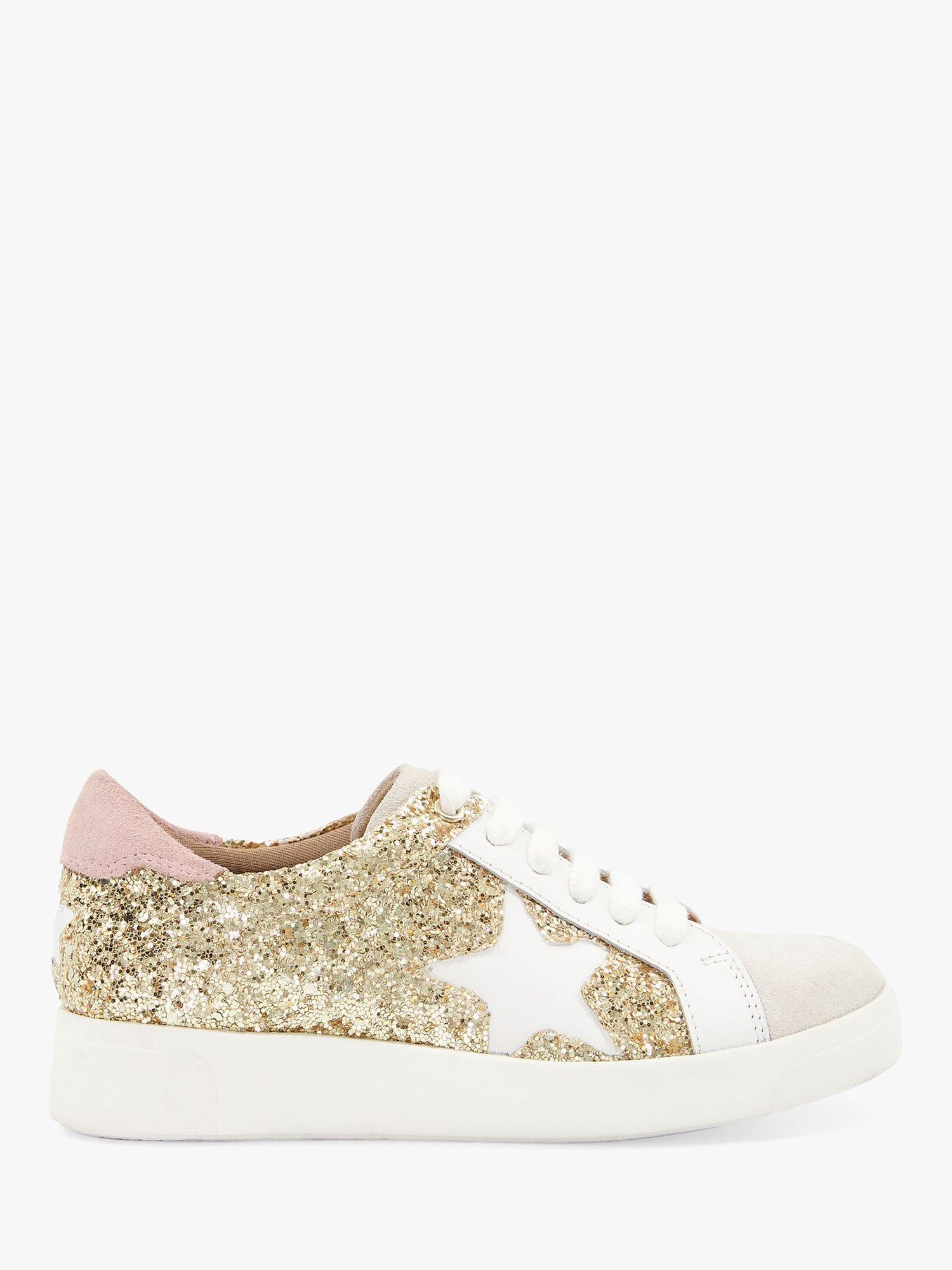 Dune Kids' Elliza Star Motif Trainers, Gold-glitter