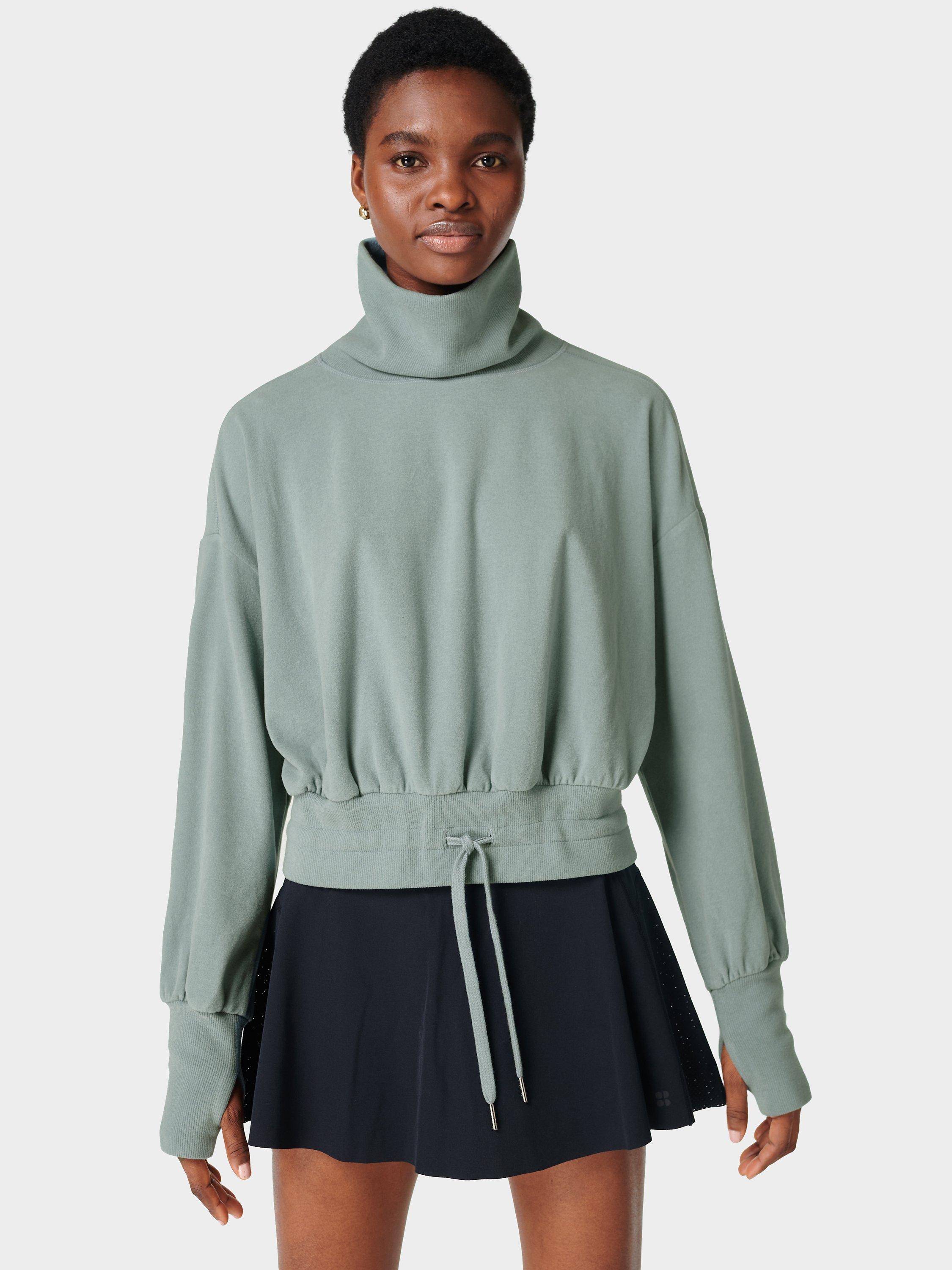 Sweaty Betty Melody Luxe Fleece Jumper, Storm Blue