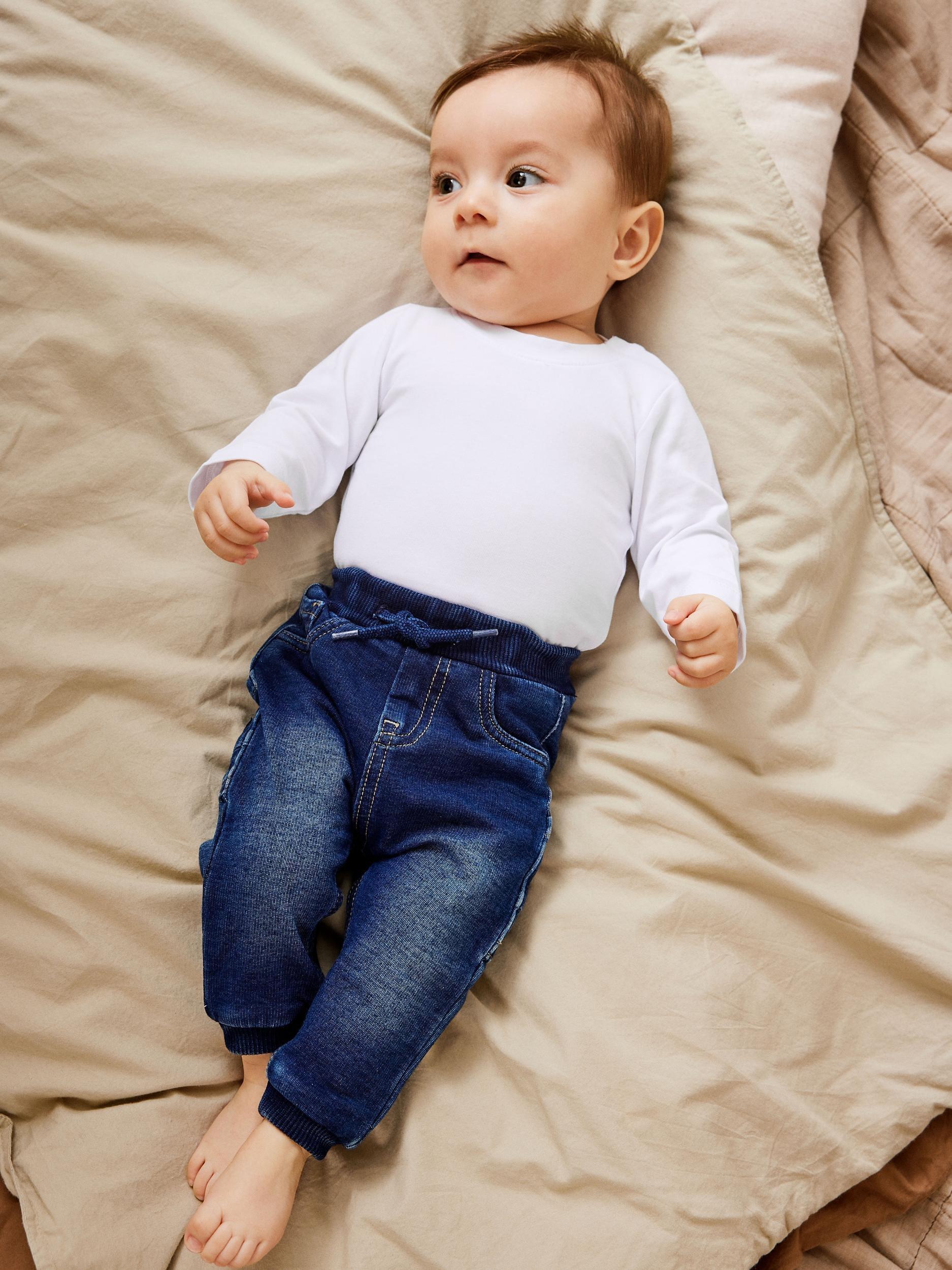 NAME IT Baby Denim Joggers, Light Blue Denim