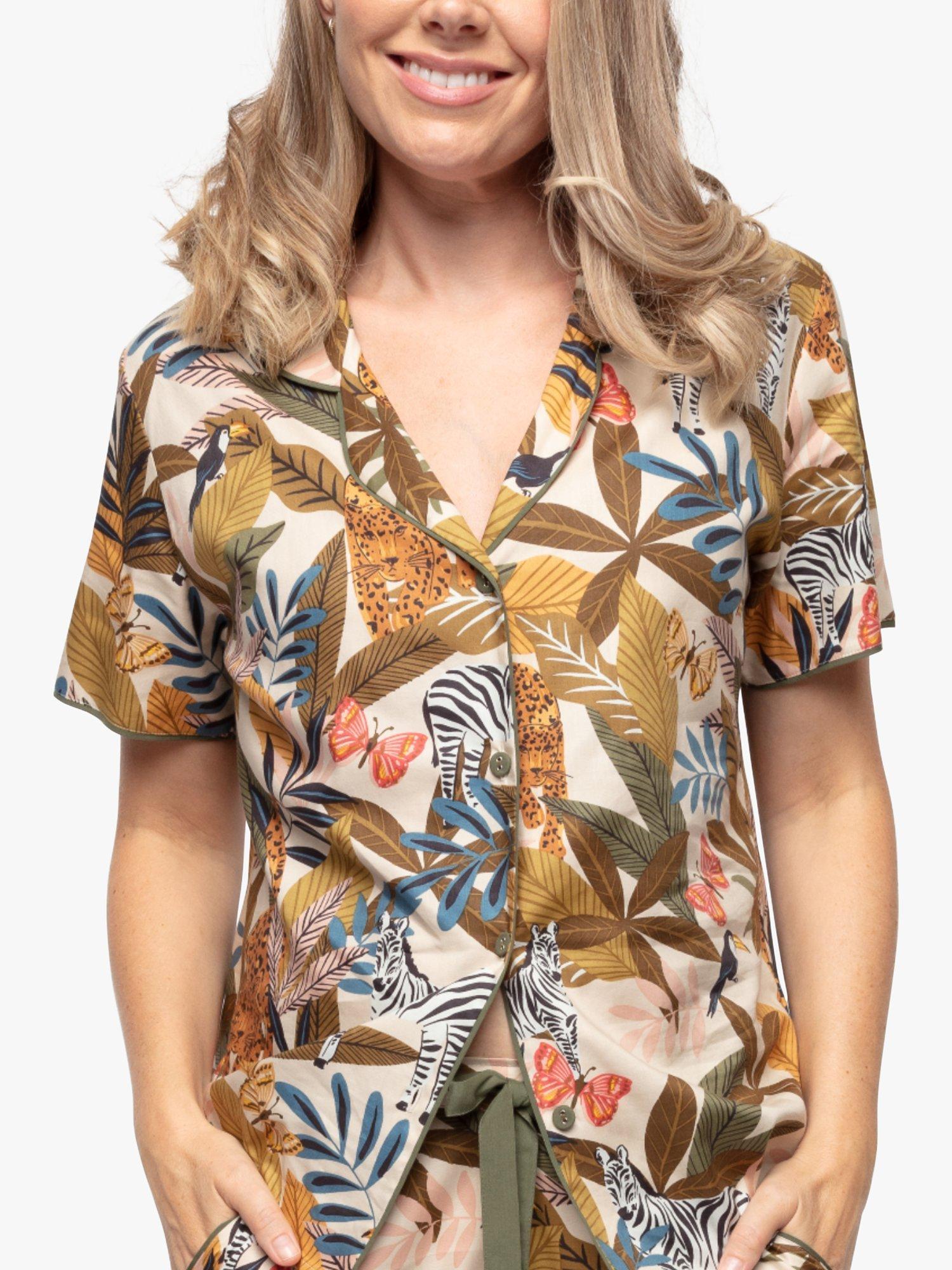 Cyberjammies Savannah Safari Print Pyjama Top, Olive