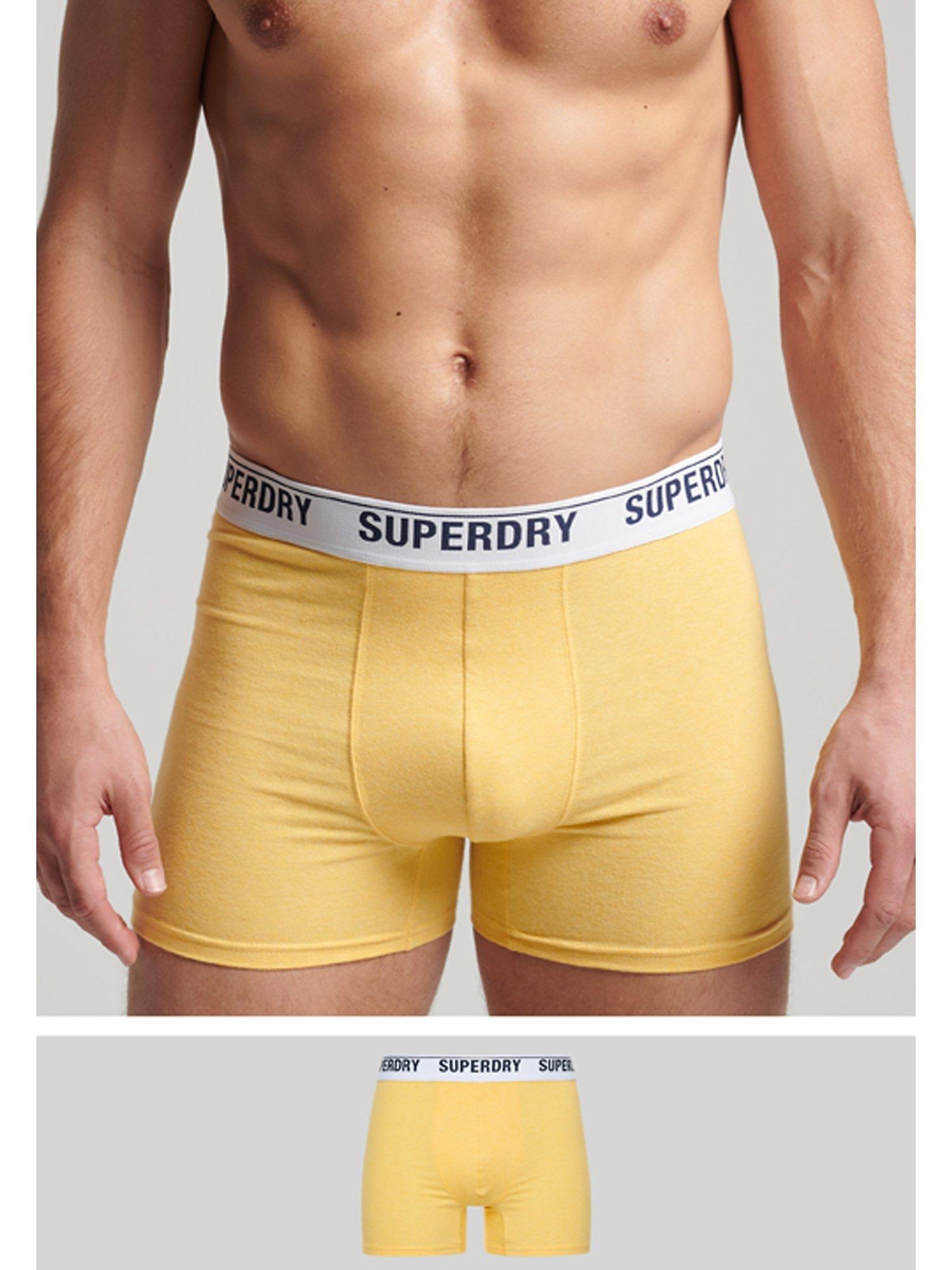Superdry Organic Cotton Boxers Single Pack, Nautical Yellow Marl, XXL