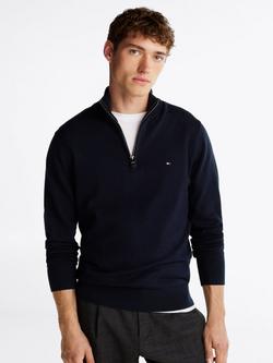 Tommy Hilfiger Cashmere Blend Half-Zip Jumper, Desert Sky
