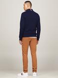 Tommy Hilfiger Pima Cotton Cashmere Blend Zip Neck Jumper, Desert Sky