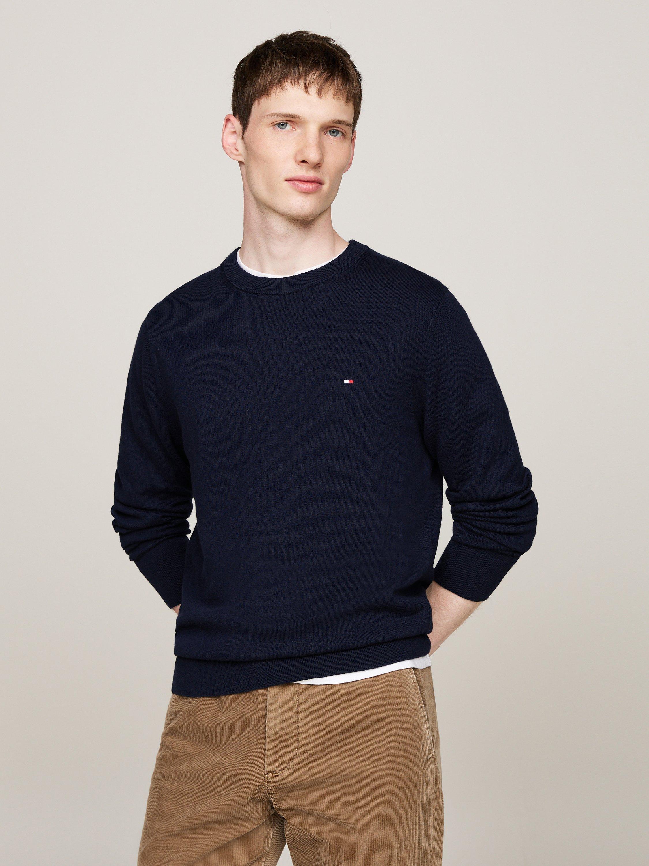 Product image 1 of 6, which shows Tommy Hilfiger Cashmere Blend Crew Neck Jumper, Desert Sky, XS