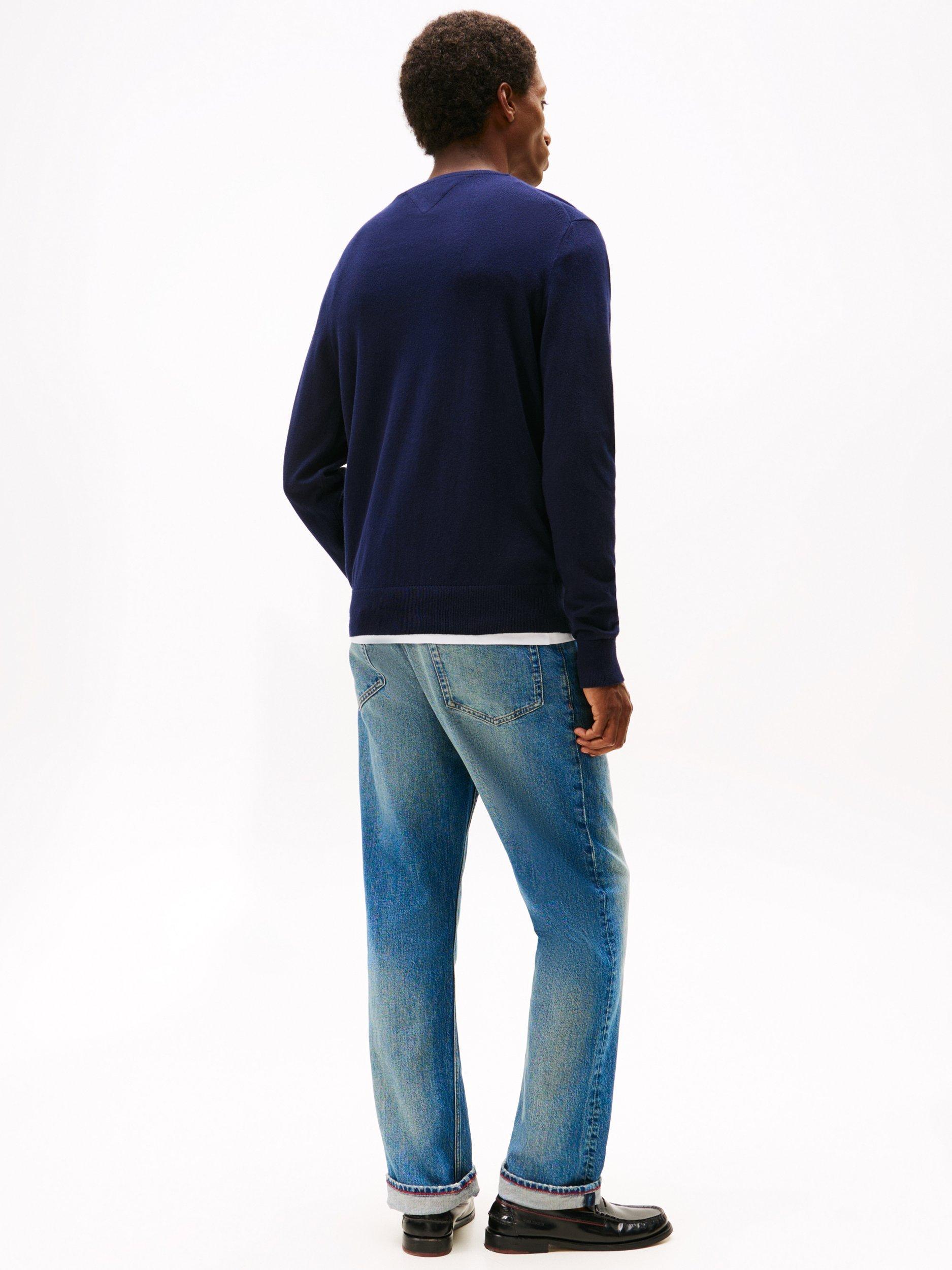 Product image 2 of 6, which shows Tommy Hilfiger Cashmere Blend Crew Neck Jumper, Desert Sky, XS