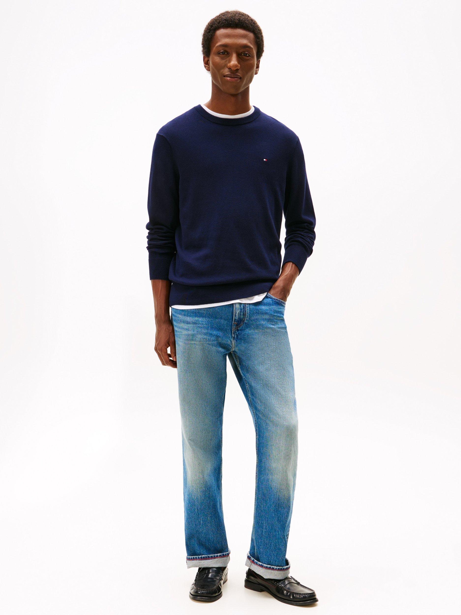 Product image 3 of 6, which shows Tommy Hilfiger Cashmere Blend Crew Neck Jumper, Desert Sky, XS