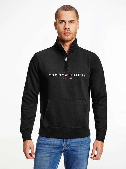 Tommy Hilfiger Mock Neck Sweatshirt, Black