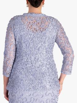 chesca Luxe Lace Jacket, Lilac - view 2, Lilac
